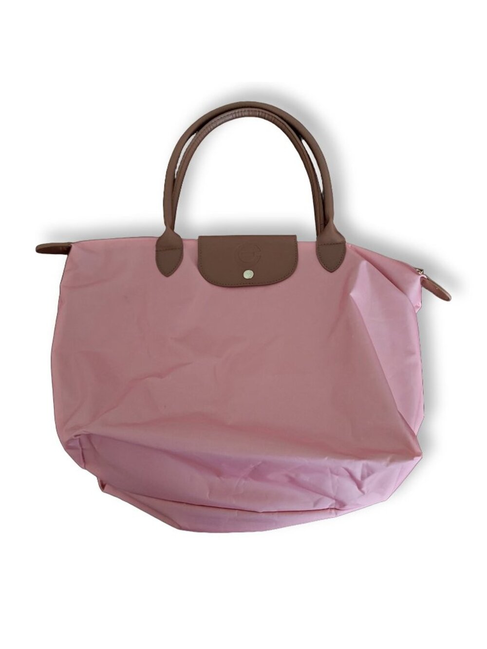 Pink Brown Vintage Nylon Canvas Shoulder Bag Daybag Handbag (OS)